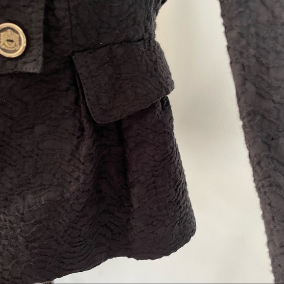 Zara Women Black Textured Crop Utility Jacket w/ Gold Details Size:XSmall - Picture 7 of 17